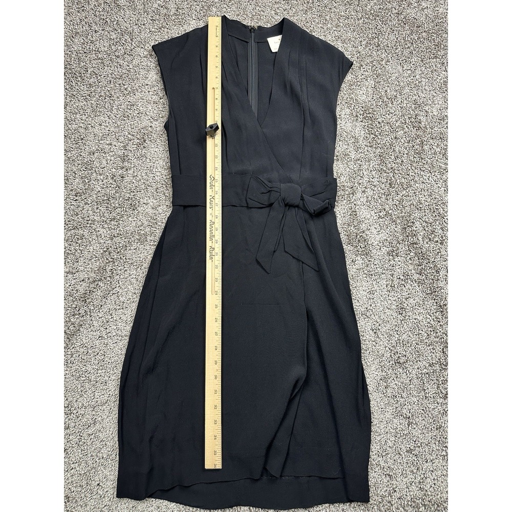 Kate Spade Womens Dress Size 2 Black Bow Waist V Neck Cocktail Career Old Money - Picture 11 of 12